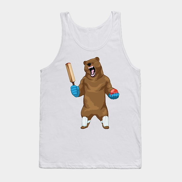 Bear Cricket Cricket bat Tank Top by Markus Schnabel